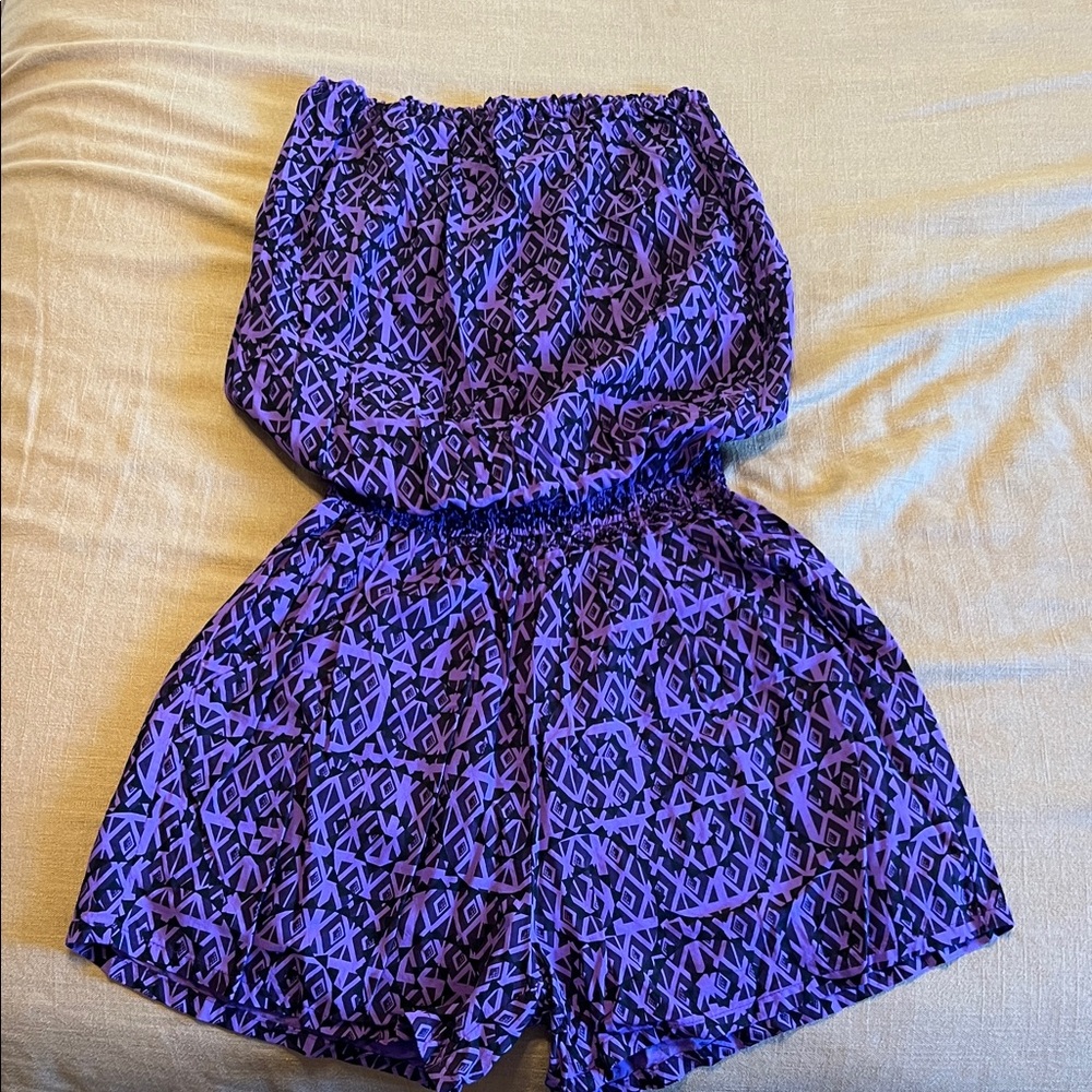 Purple Patterned Women's Shorts